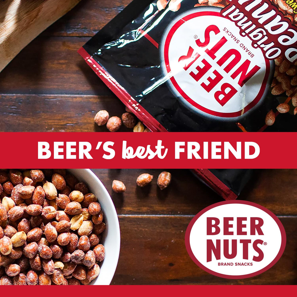 BEER NUTS (3 pack) Original Peanuts - Sweet & Salty Bar Nuts - Gluten Free, Kosher, Low Sodium