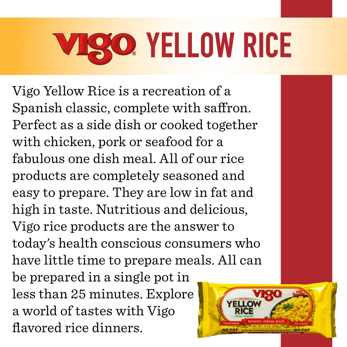 Vigo (12 pack) Authentic Saffron Yellow Rice, Low Fat