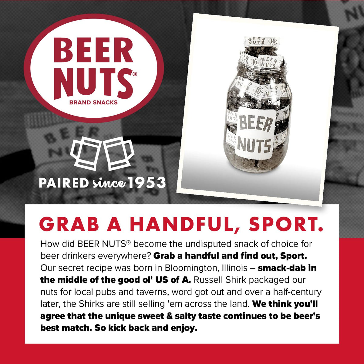 BEER NUTS (3 pack) Original Peanuts - Sweet & Salty Bar Nuts - Gluten Free, Kosher, Low Sodium