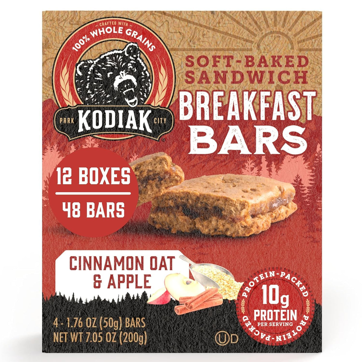 Breakfast Granola Bars | Blueberry Oat | Cinnamon Oat & Apple | 4 pack | 16 bars total | 10g Protein | Breakfast Snacks