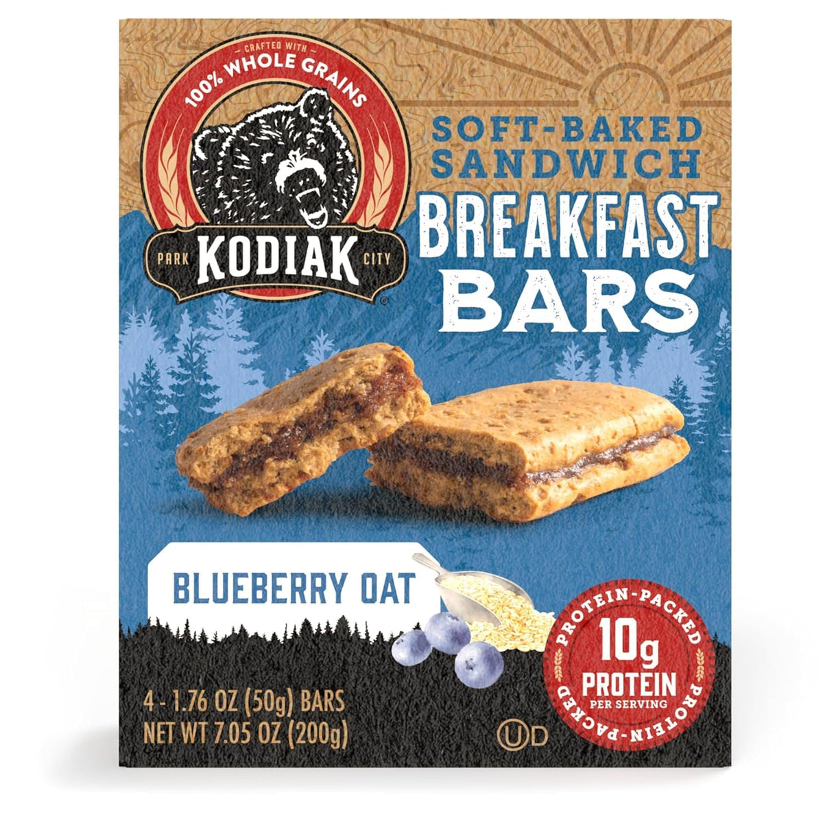 Breakfast Granola Bars | Blueberry Oat | Cinnamon Oat & Apple | 4 pack | 16 bars total | 10g Protein | Breakfast Snacks