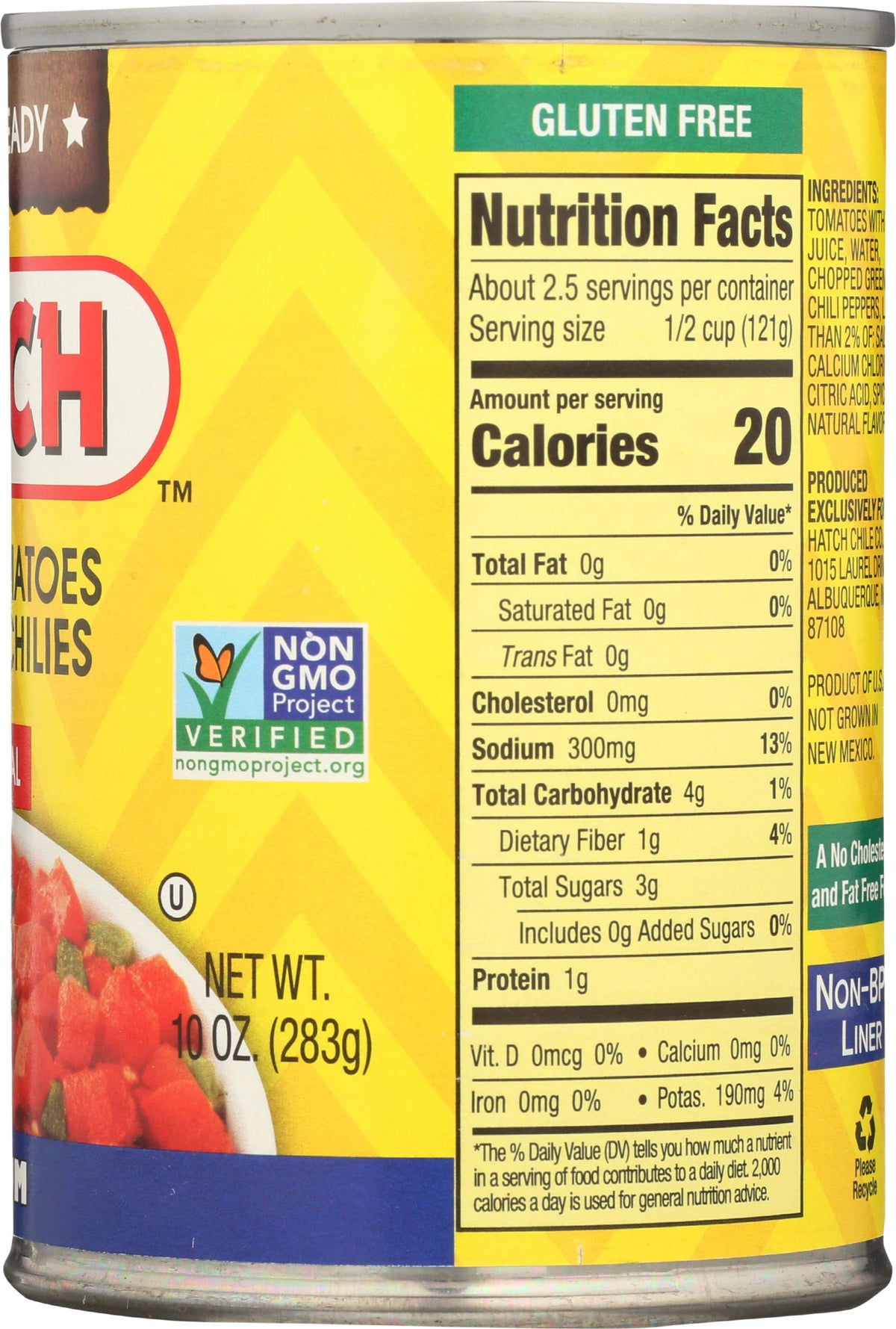 Hatch Tomatoes Diced with Green Chilies, Medium, 10-Ounce (Pack of 12)