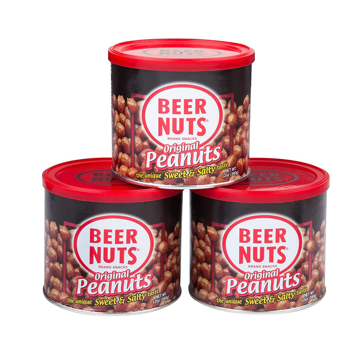 BEER NUTS (3 pack) Original Peanuts - Sweet & Salty Bar Nuts - Gluten Free, Kosher, Low Sodium